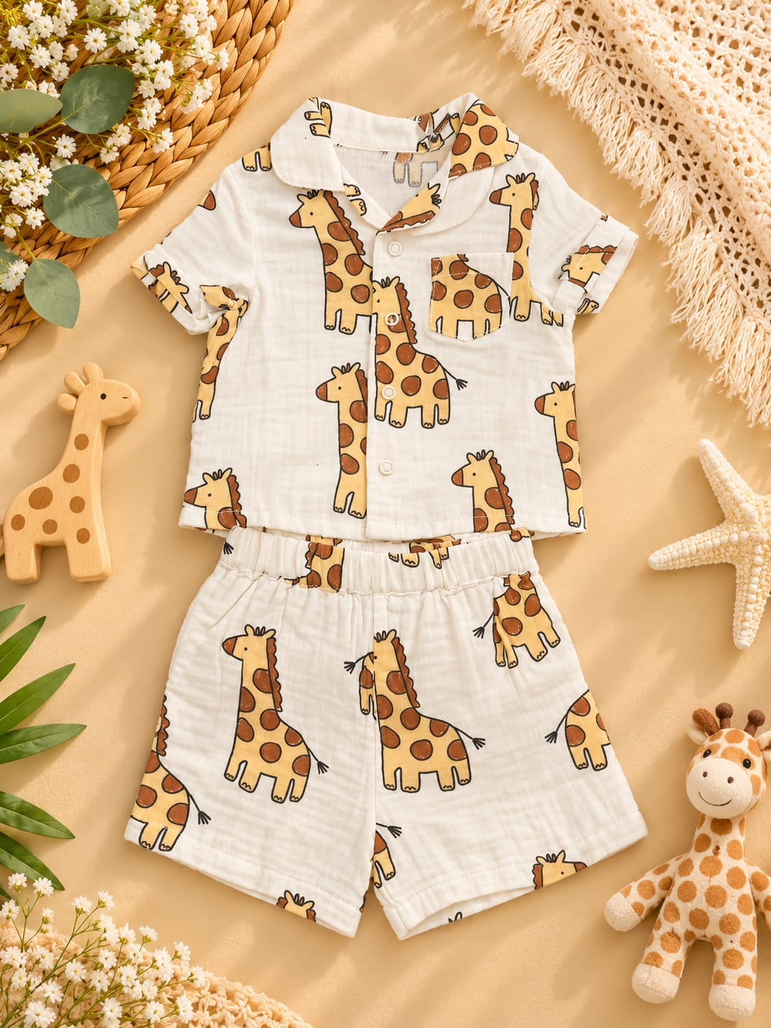 Giraffe Shirt & Shorts Set